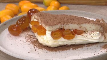 Κρέμα βανίλιας με σοκολάτα και κουμ κουάτ Κέρκυρας