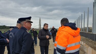 Αυτοψία του υπουργού Προστασίας του Πολίτη, Μιχάλη Χρυσοχοΐδη στα έργα επέκτασης του φράχτη στον Έβρο