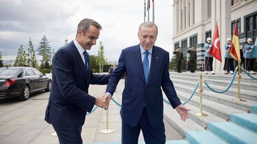 Σε εξέλιξη η συνάντηση Μητσοτάκη - Ερντογάν στην Άγκυρα