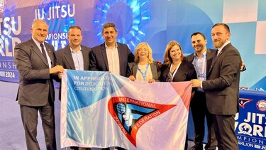 Λ. Αυγενάκης από την τελετή έναρξης του Παγκόσμιου πρωταθλήματος Ζίου Ζίτσου 