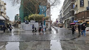 Βροχή, Κέντρο Ηρακλείου