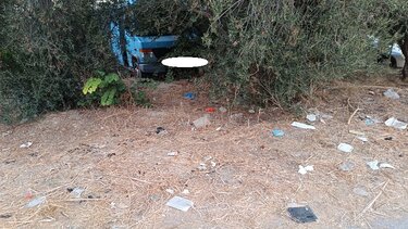"Αδέσποτα, εγκαταλελειμμένα οχήματα, σκουπίδια στο άμοιρο πάρκο Ερυθραίας"