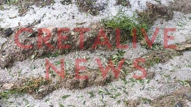 Ράβδισε τα λιόφυτα το χαλάζι στους πρόποδες των Αστερουσίων!