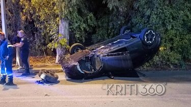 Τροχαίο, Χανιά, Ανατροπή