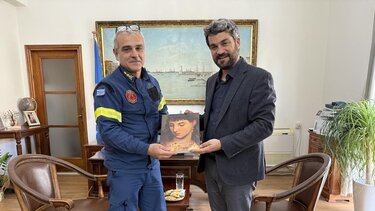 Στον Δήμαρχο Χανίων Παναγιώτη Σημανδηράκη ο νέος Διοικητής Πυροσβεστικών Υπηρεσιών Χανίων, Σταύρος Καλογιαννάκης
