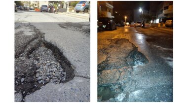 Ηράκλειο: Η λακκούβα στον Μασταμπά, το σκισμένο λάστιχο και οι κίνδυνοι στους δρόμους