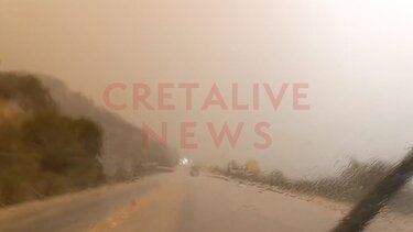 Λασίθι: Κοκτέιλ αφρικανικής σκόνης και βροχής: Έριχνε “καρέκλες” στη Νεάπολη