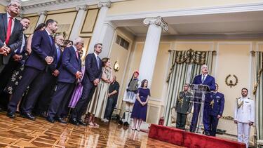 Η δεξίωση στο Προεδρικό Μέγαρο για την 52η επέτειο αποκατάστασης της Δημοκρατίας (φωτογραφίες)