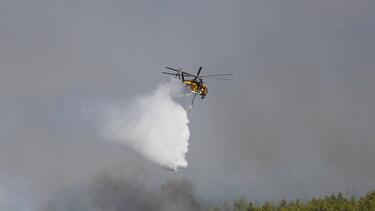 Φωτιά στα Μέγαρα: Σύγκρουση και πτώση δύο ελικοπτέρων στην Ψάθα