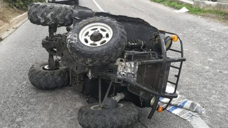 Ανετράπη τετράτροχη γουρούνα στην Εθνική Οδό