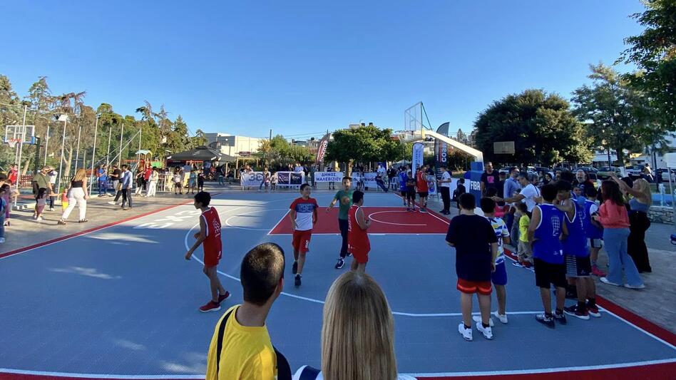 Εγκαινιάστηκε το γήπεδο μπάσκετ στο Γάζι 