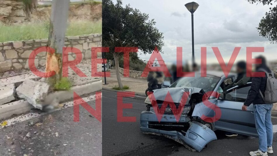 Νέο τροχαίο στο Ηράκλειο: Αυτοκίνητο ξέφυγε στη στροφή και κατέληξε σε δέντρο - Βίντεο