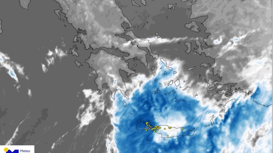 Ένα στεφάνι από βροχές στην Κρήτη - Καταιγίδες σήμερα στο νησί