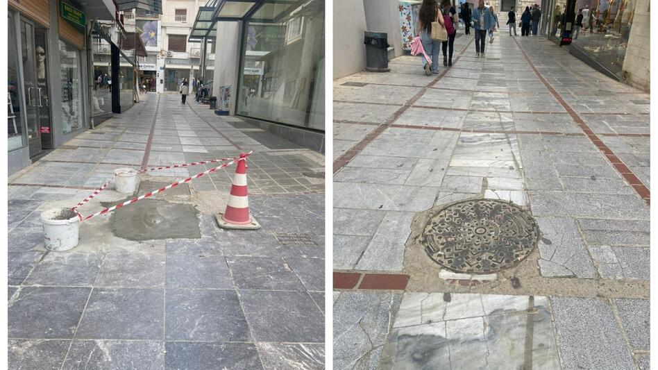 Ηράκλειο: Έκλεισαν τη μια τρύπα κι άφησαν τη διπλανή ανοιχτή!