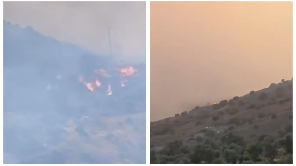 Νύχτα θρίλερ στην Αγία Γαλήνη - Οι φλόγες κατεβαίνουν από το βουνό, άνιση η μάχη με τους ανέμους