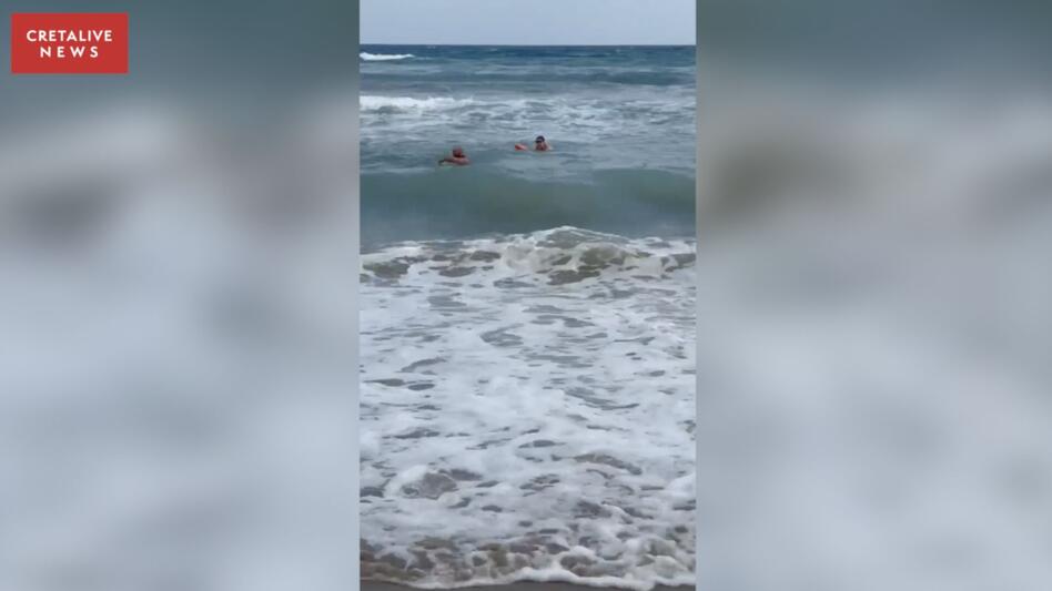 Χανιά: Μάχη με τα κύματα για τη διάσωση γυναίκας στον Καβρό - Συγκλονιστικό βίντεο