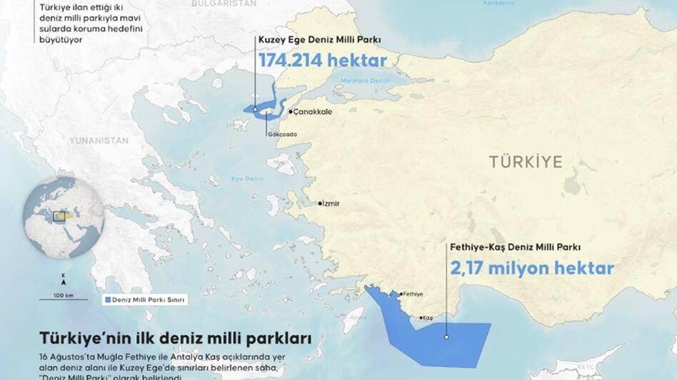 Η Τουρκία δημοσίευσε χάρτη για τα θαλάσσια πάρκα - Ποια νησιά "έβαλε στο μάτι" η Άγκυρα