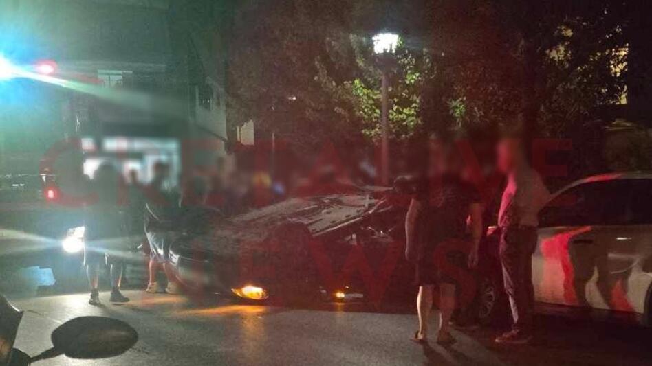 Τροχαίο στο Ηράκλειο με την ανατροπή οχήματος - Επιχείρηση απεγκλωβισμού - (ΦΩΤΟ)