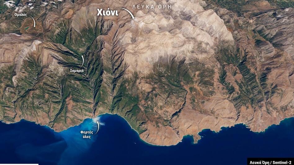 Κρήτη: Το αποτύπωμα της κακοκαιρίας από το διάστημα και τα πρώτα χιόνια σε Ψηλορείτη και Λευκά Όρη