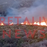 Συναγερμός για φωτιά στην ενδοχώρα του Ηρακλείου (video)