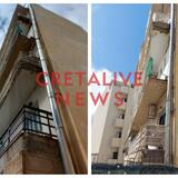 Ηράκλειο: Κατάρρευση τμήματος μπαλκονιού στο κέντρο της πόλης – Από… τύχη δεν είχαμε θύματα!