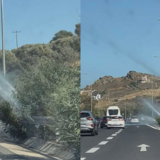 ΒΟΑΚ: Ένα... συντριβάνι ανάμεσα σε Αγία Πελαγία και Λυγαριά - Φωτογραφίες